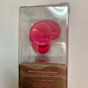 Pink Heart Mobile Phone Stand w/ Cable Winder